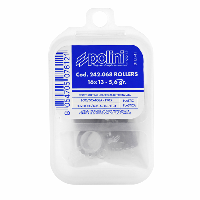 Galet-rouleau Polini 16x13 5,6g Hi Speed pour Peugeot 50 TKR, Trekker, Speedfight, Buxy, Vivacity, Piaggio 50 Zip, Typhoon, NRG 1994-1999, Kymco 50 Dink, People, Top-Boy (par 6) - vue 2