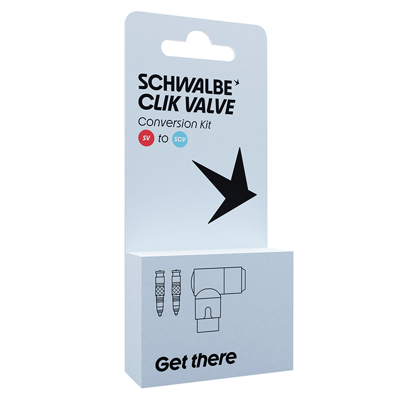 Adaptateur valve Presta vers Schwalbe Clik Valve Schwalbe - Paire - vue 2