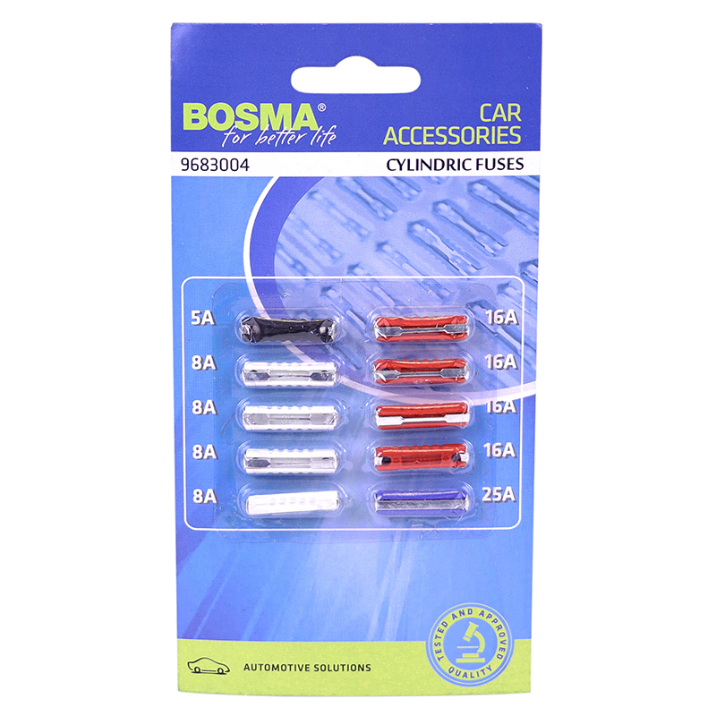 Fusible céramique rond-cylindrique type Piaggio Vespa 5A, 8A, 16A, 25A (6x25mm) blister de 10 pièces Sélection P2R - vue 2