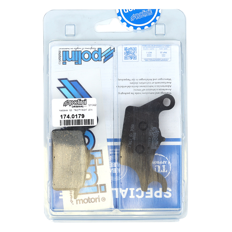 Plaquette de frein Polini Yamaha 125 Tricity 2014+ avant - MBK 125 Tryptik 2014+ avant - vue 3