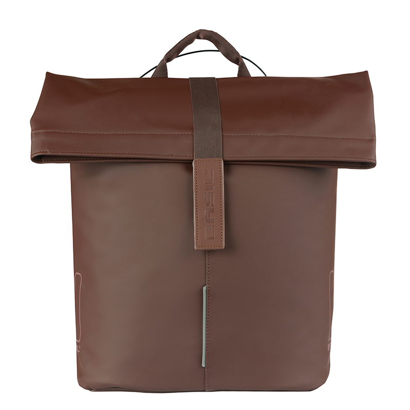 Sacoche arrière vélo latérale Basil City Shopper marron 14-16L fixation MIK - vue 3