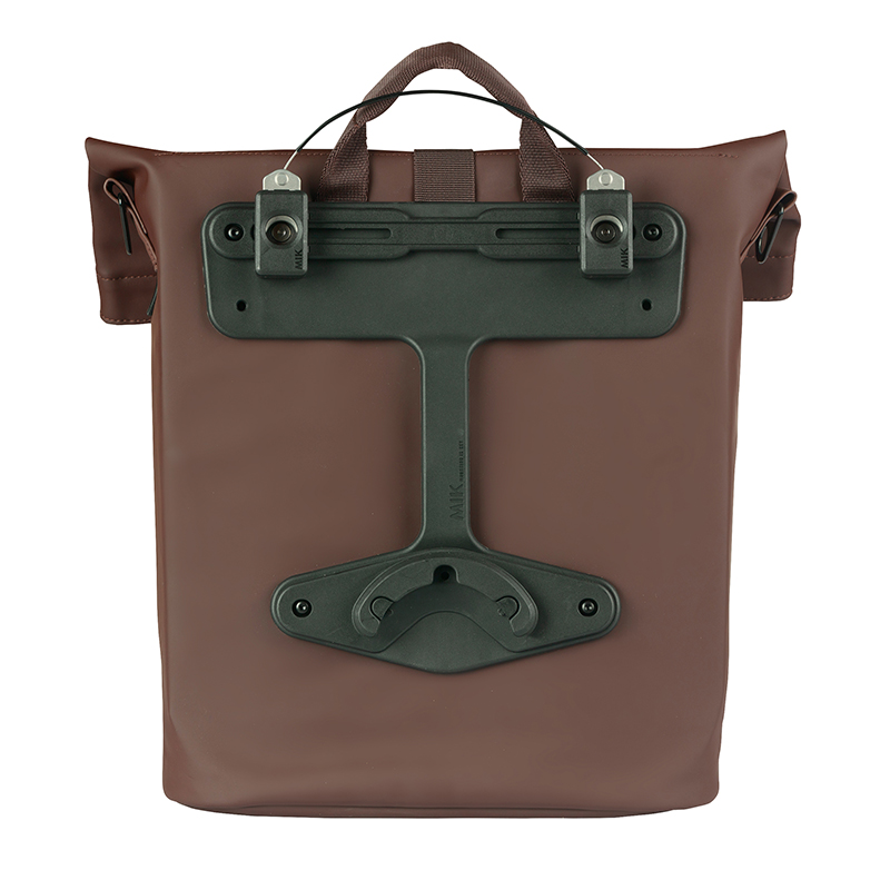 Sacoche arrière vélo latérale Basil City Shopper marron 14-16L fixation MIK - vue 4