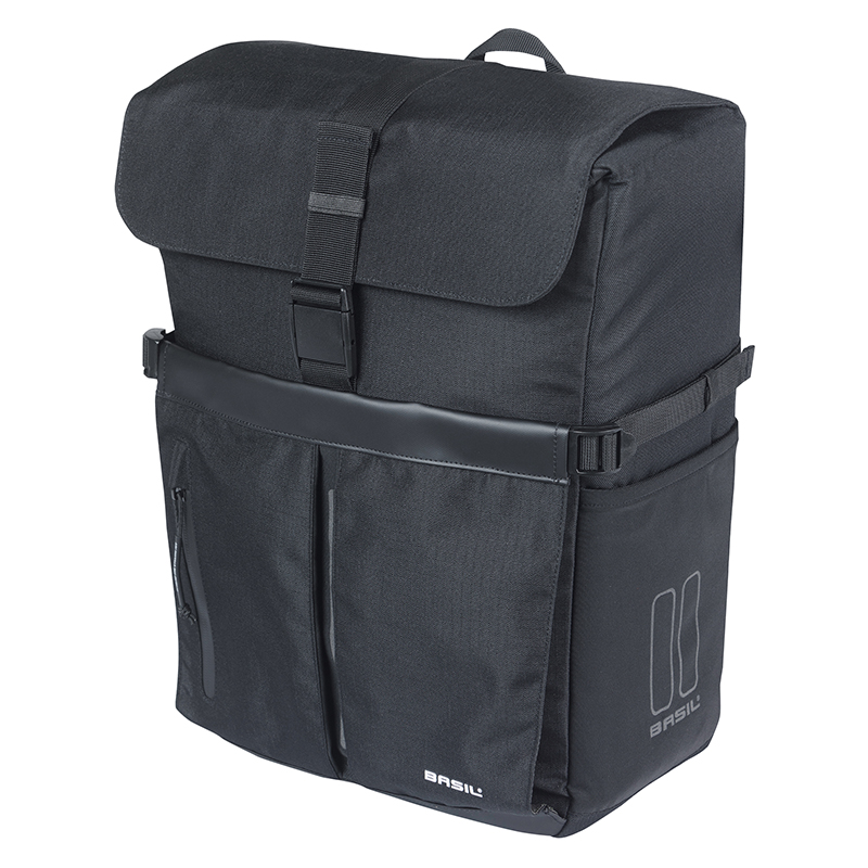 Sacoche arrière vélo latérale Basil Move Commuter noir 15L fixation Mik Studs - vue 2