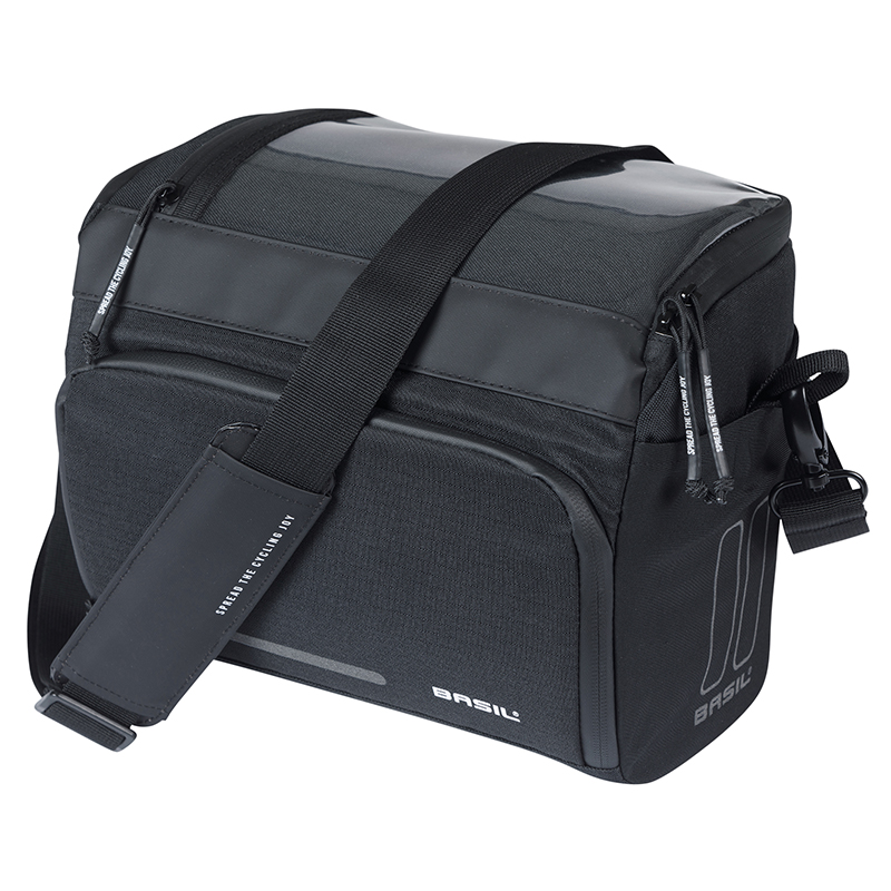 Sacoche de cintre Basil sport 7-8L noir graphite fixation clip compatible Basil et Klickfix (28x20x20cm) - vue 2