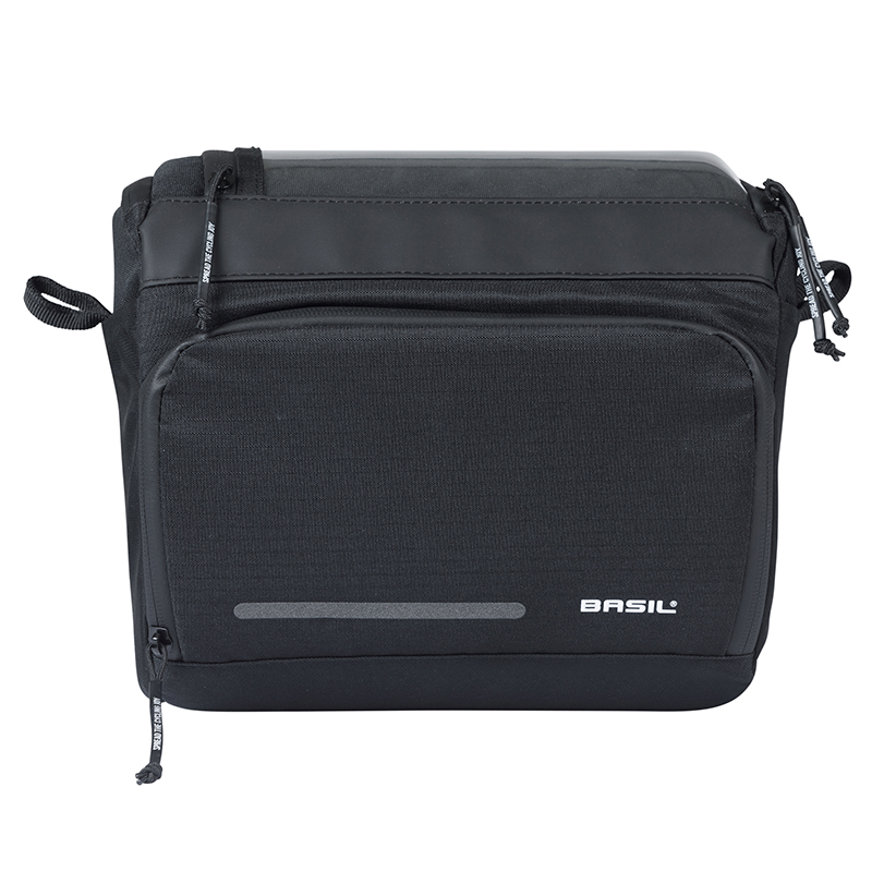 Sacoche de cintre Basil sport 7-8L noir graphite fixation clip compatible Basil et Klickfix (28x20x20cm) - vue 3