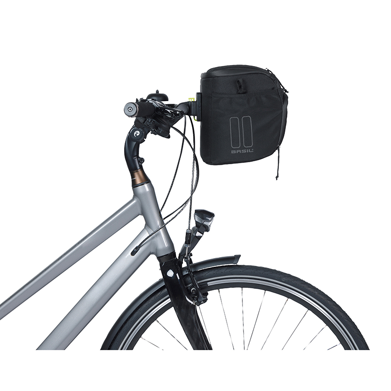 Sacoche de cintre Basil sport 7-8L noir graphite fixation clip compatible Basil et Klickfix (28x20x20cm) - vue 6