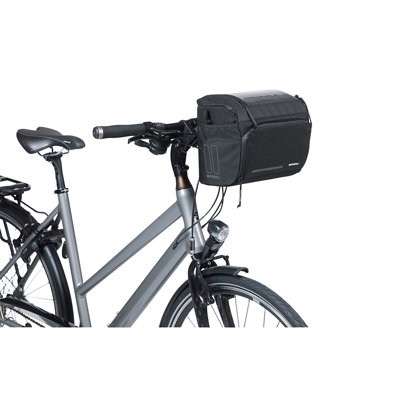 Sacoche de cintre Basil sport 7-8L noir graphite fixation clip compatible Basil et Klickfix (28x20x20cm) - vue 7