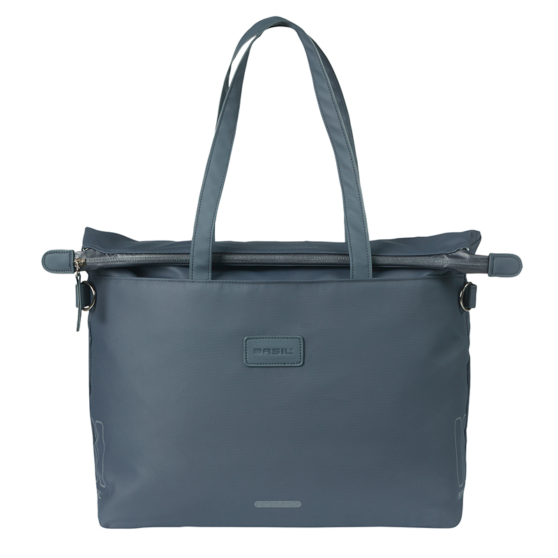 Sacoche arriere velo laterale sac ordinateur portable Basil manhattan waterproof bleu marine droit-gauche 12L fixation hook on (12X38X30CM) fermeture pliant anti-pluie - vue 2