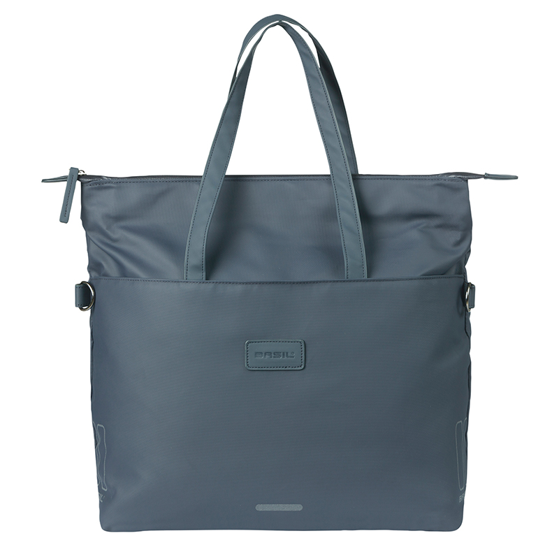 Sacoche arriere velo laterale sac ordinateur portable Basil manhattan waterproof bleu marine droit-gauche 12L fixation hook on (12X38X30CM) fermeture pliant anti-pluie - vue 3