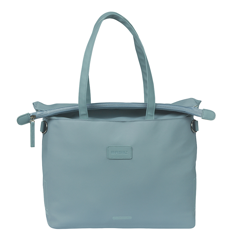 Sacoche arriere velo laterale sac ordinateur portable Basil manhattan waterproof bleu droit-gauche 12L fixation hook on (12X38X30CM) fermeture pliant anti-pluie - vue 2