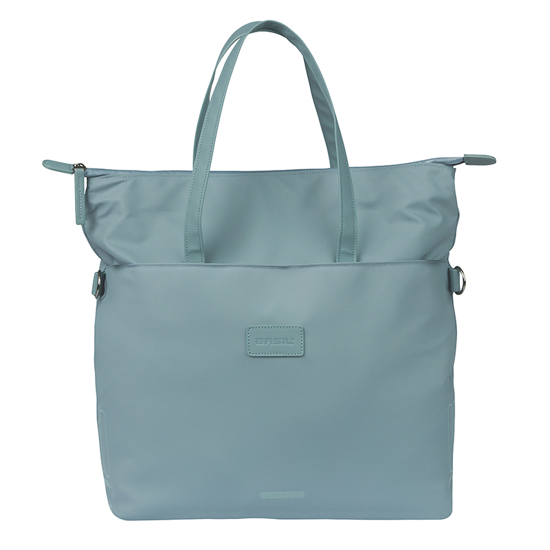 Sacoche arriere velo laterale sac ordinateur portable Basil manhattan waterproof bleu droit-gauche 12L fixation hook on (12X38X30CM) fermeture pliant anti-pluie - vue 3