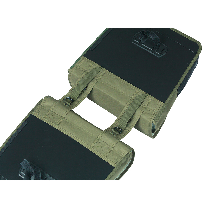 Sacoche arrière vélo double Basil Go vert foncé 32L fixation Hooks On - vue 5