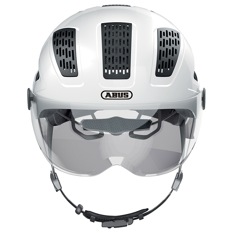 Casque vélo adulte Abus Hyban 2.0 ACE blanc polaire éclairage intégré taille L (56-61 cm) - vue 2