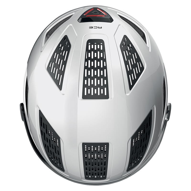 Casque vélo adulte Abus Hyban 2.0 ACE blanc polaire éclairage intégré taille L (56-61 cm) - vue 4