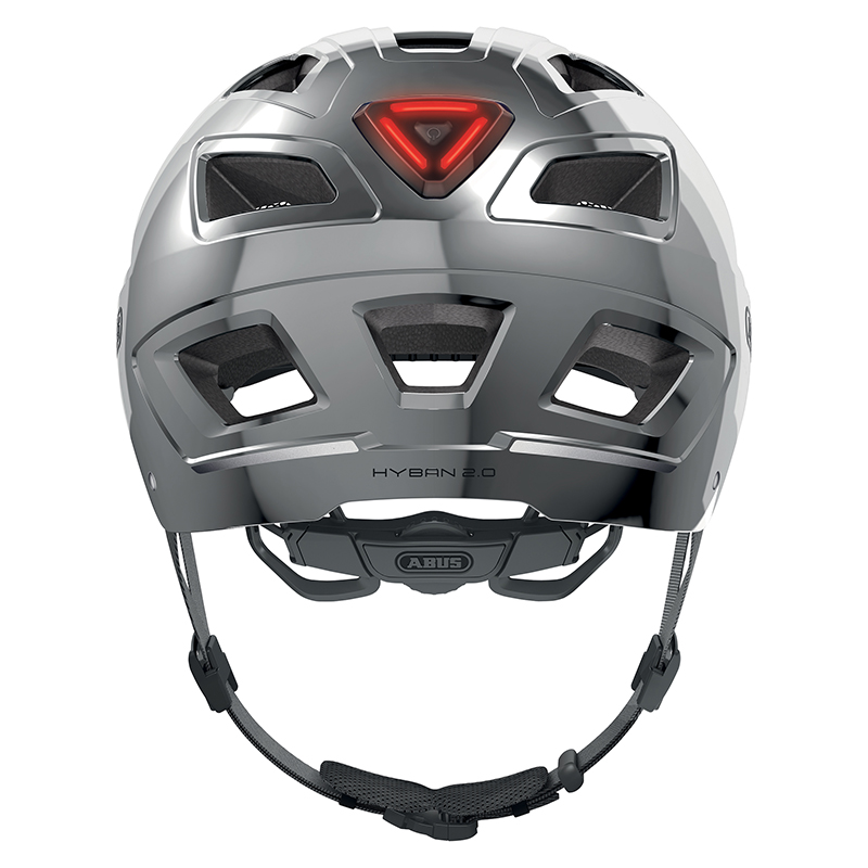 Casque vélo adulte Abus Hyban 2.0 Chrome éclairage intégré taille L (56-61 cm) - vue 3