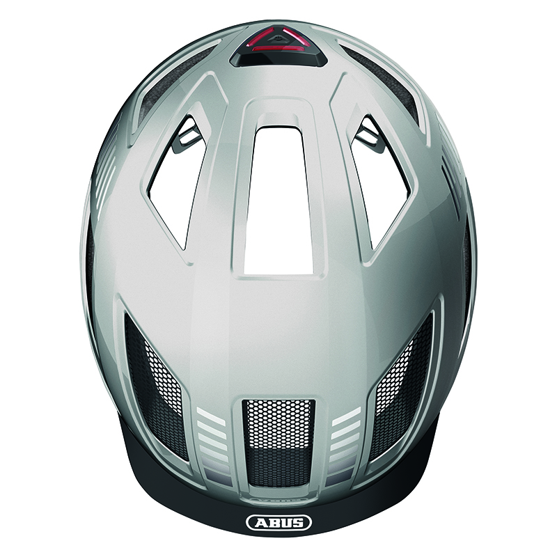 Casque vélo adulte Abus Hyban 2.0 urbain argent éclairage intégré taille M (52-58 cm) - vue 4
