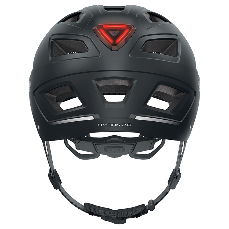 Casque vélo adulte Abus Hyban 2.0 urbain velours noir éclairage intégré taille M (52-58 cm) - vue 3