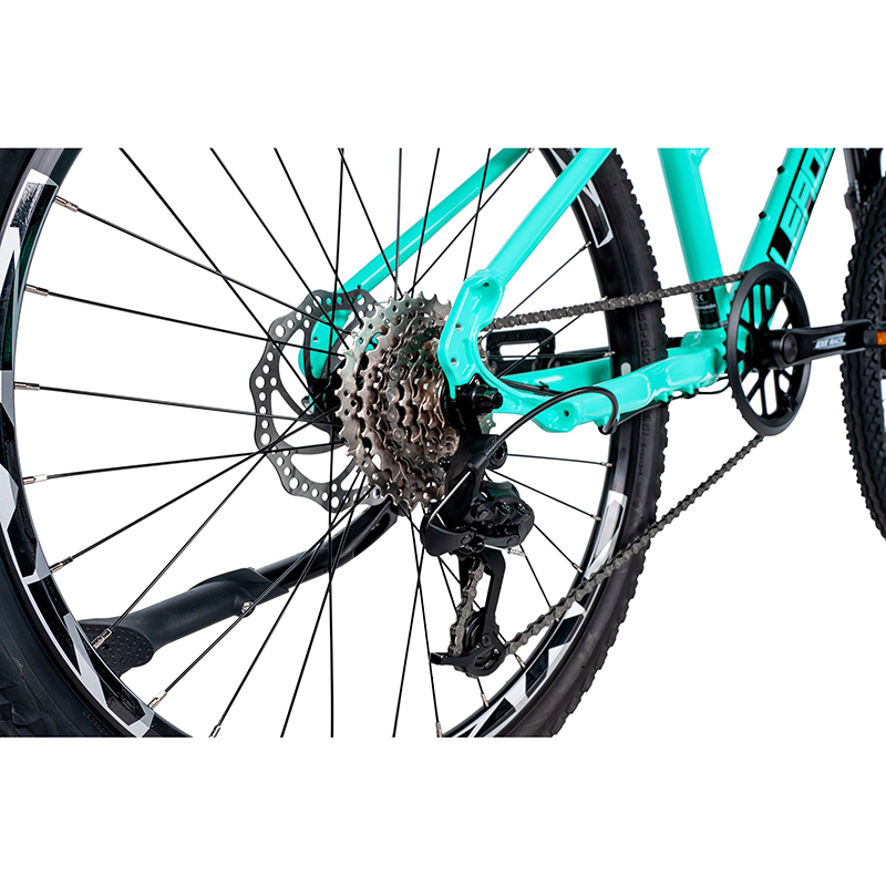 Vélo VTT 24 Leader Fox Capitan 2025 fille vert mat 8V mécanique à disque (135-145 cm) - vue 3