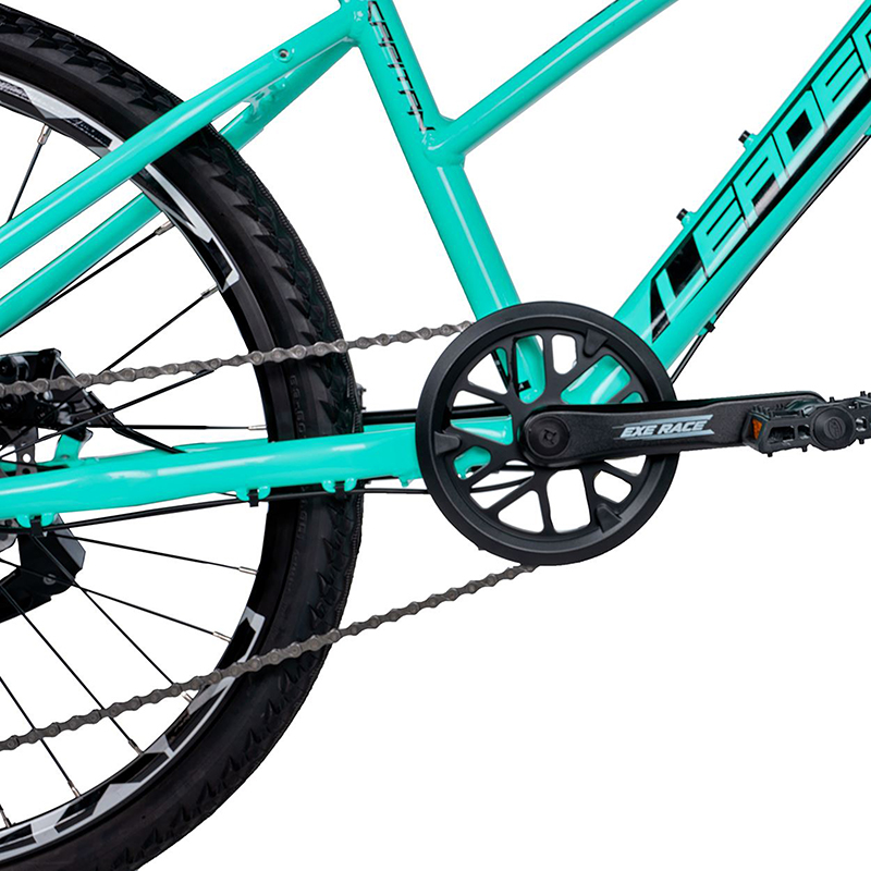 Vélo VTT 24 Leader Fox Capitan 2025 fille vert mat 8V mécanique à disque (135-145 cm) - vue 4