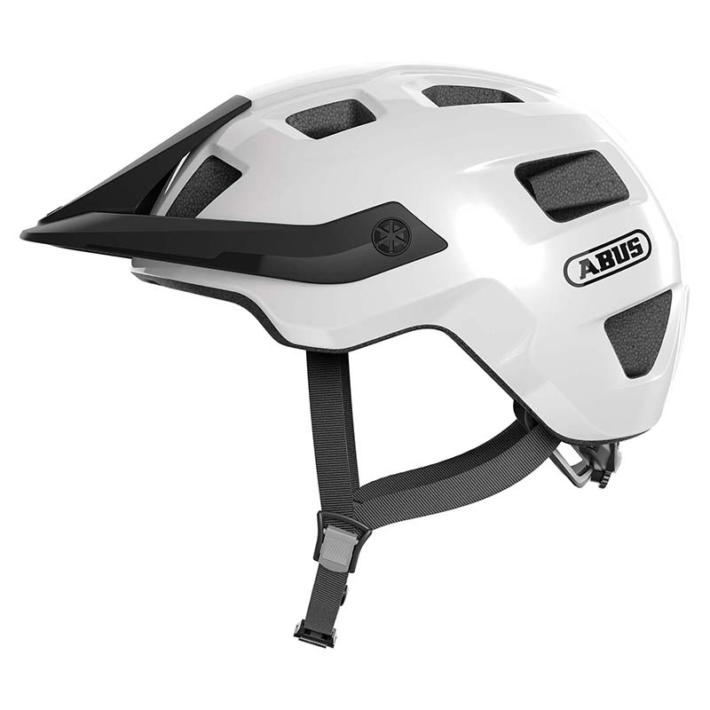 CASQUE VELO ADULTE ABUS VTT MOTRIP BLANC BRILLANT TAILLE   S (51-55m) REGLAGE MOLETTE