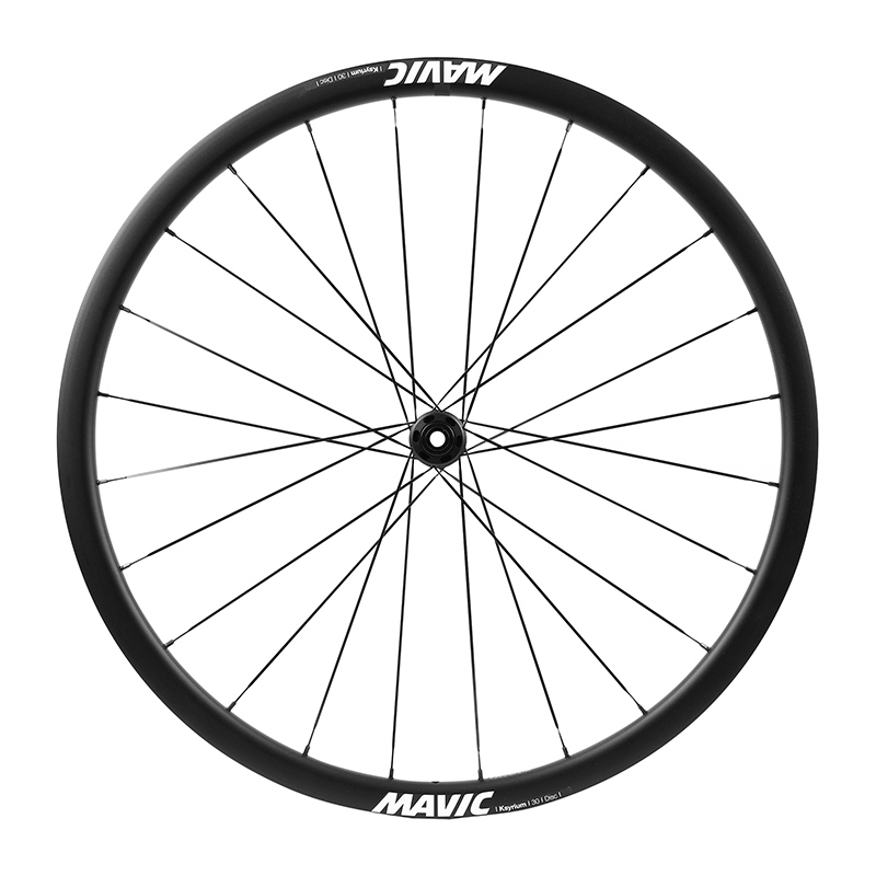 Roue route disque 700 Mavic ksyrium 30 avant centerlock tubeless ready axe traversant 12-100 noir jante 622-19 - vue 2