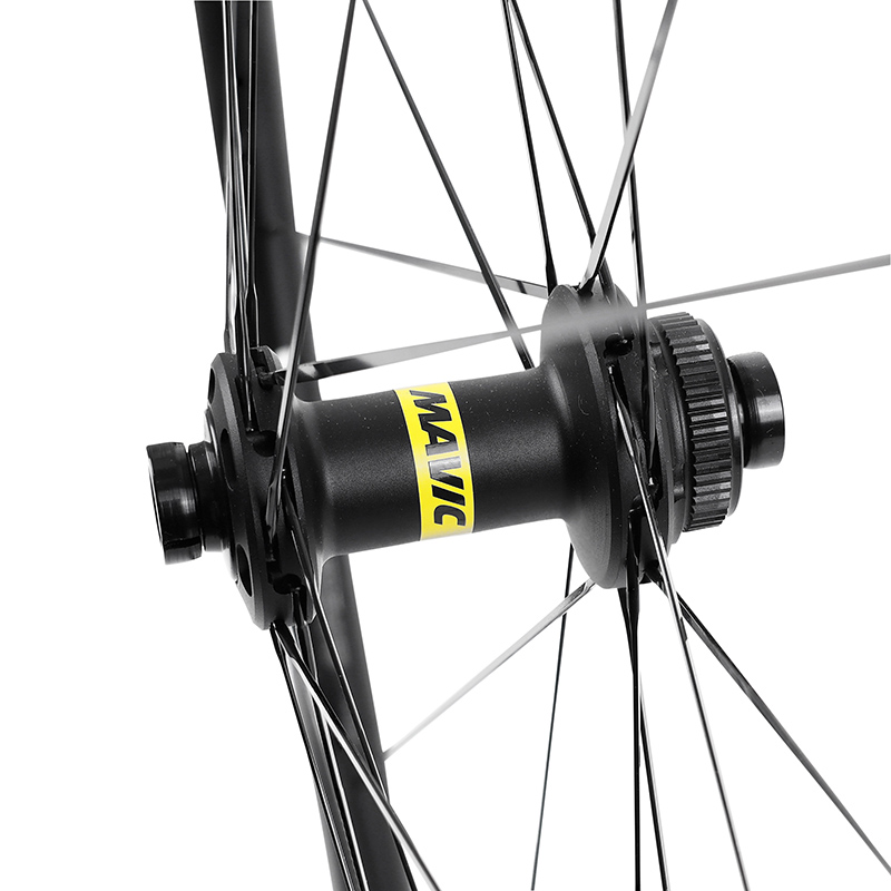 Roue route disque 700 Mavic ksyrium 30 avant centerlock tubeless ready axe traversant 12-100 noir jante 622-19 - vue 3