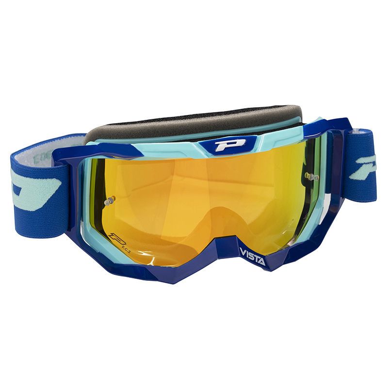 Masque-lunettes cross Progrip 3303 FL Vista multicouche bleu-turquoise écran miroir jaune anti-rayures anti-UV anti-buée - vue 3