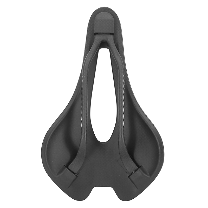 Selle NEWTON 3D carbone T801 noir ouverte 245x143 rail carbone base nylon mat - vue 3