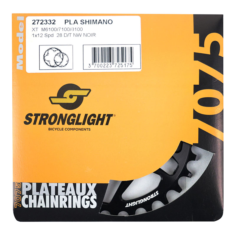 Plateau VTT direct mount pour shimano fc-m6100-m6120-m6130-fc-m7100-m7120-m7130-fc-m8100-m8120-m8130 Stronglight mono 28DTS - deport 3MM 12V. - vue 5