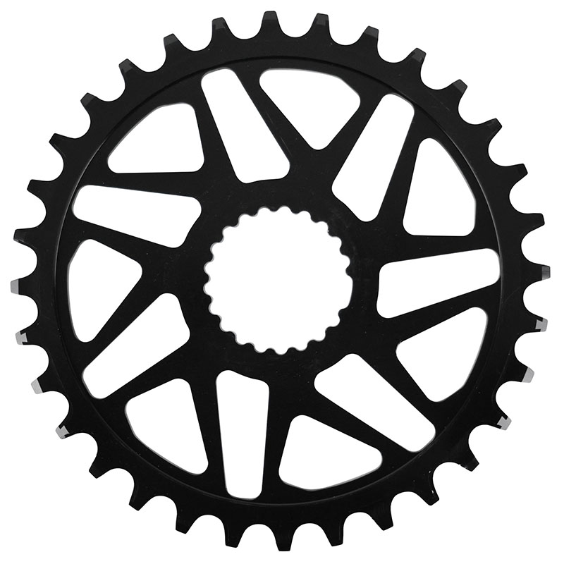 Plateau VTT direct mount pour shimano fc-m6100-m6120-m6130-fc-m7100-m7120-m7130-fc-m8100-m8120-m8130 Stronglight mono alu noir 32DTS - deport 3MM 12V. - vue 2