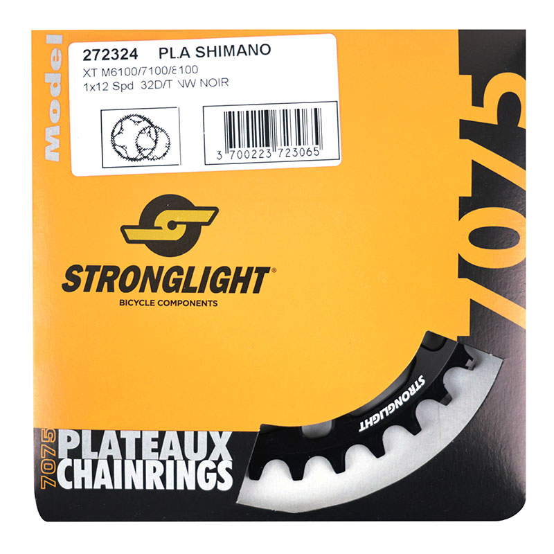 Plateau VTT direct mount pour shimano fc-m6100-m6120-m6130-fc-m7100-m7120-m7130-fc-m8100-m8120-m8130 Stronglight mono alu noir 32DTS - deport 3MM 12V. - vue 5