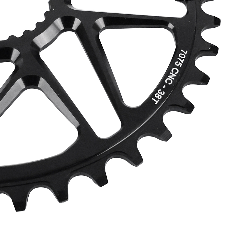 Plateau VTT direct mount pour shimano fc-m6100-m6120-m6130-fc-m7100-m7120-m7130-fc-m8100-m8120-m8130 Stronglight mono alu noir 38DTS - deport 3MM 12V. - vue 4