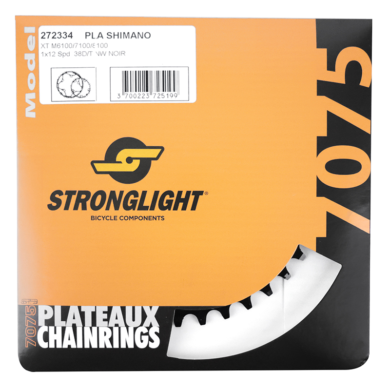 Plateau VTT direct mount pour shimano fc-m6100-m6120-m6130-fc-m7100-m7120-m7130-fc-m8100-m8120-m8130 Stronglight mono alu noir 38DTS - deport 3MM 12V. - vue 5
