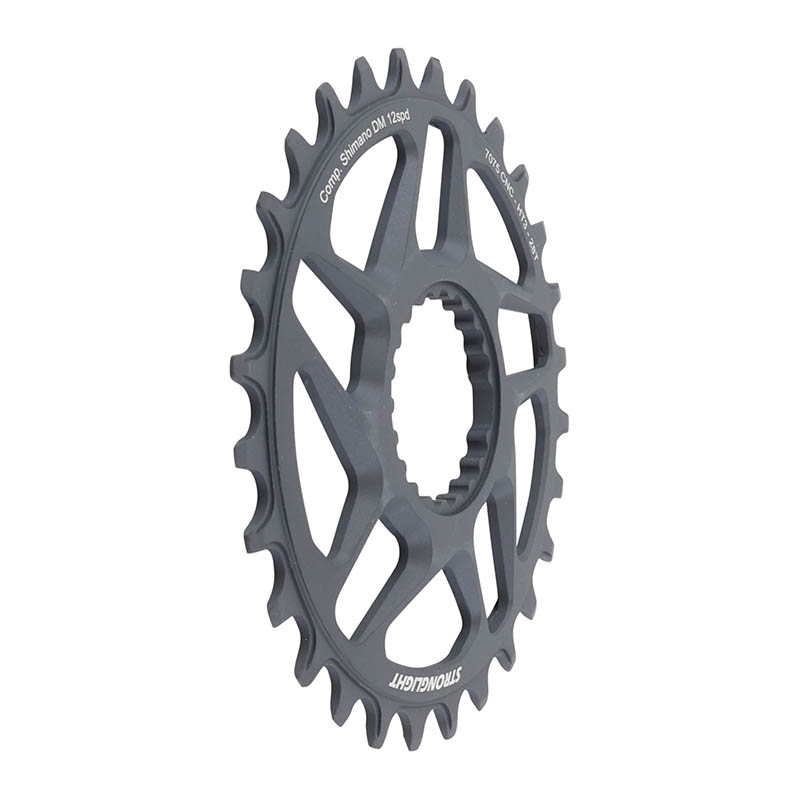 Plateau VTT direct mount boost pour shimano fc-m9100-m9120-m9130 Stronglight mono alu HT3 gris 28DTS - 12V. - vue 3
