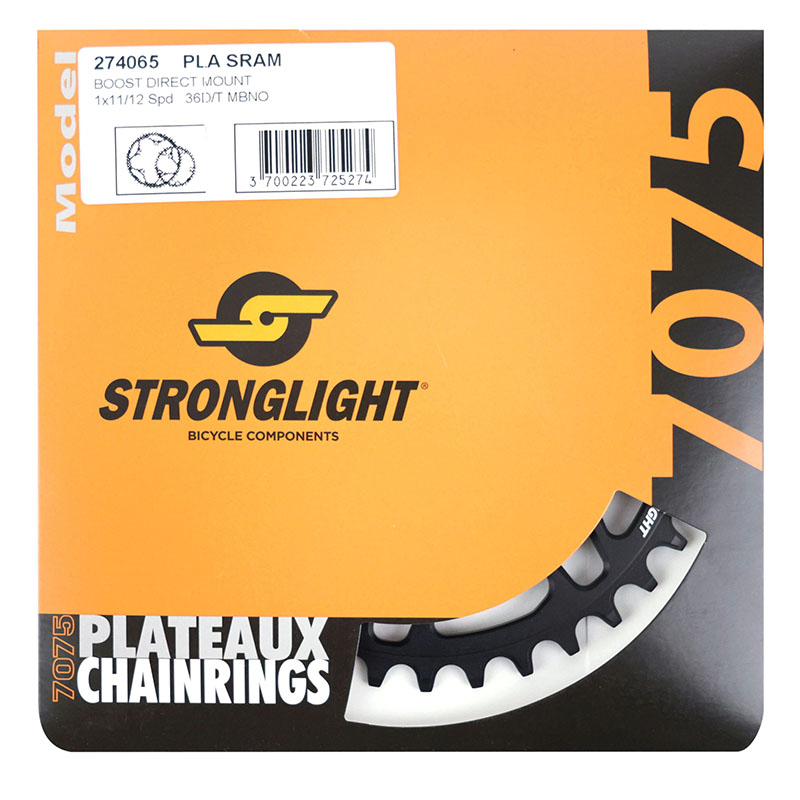 Plateau VTT direct mount pour sram sx-nx-gx Stronglight mono alu noir 36DTS - deport 3MM 12V. - vue 5