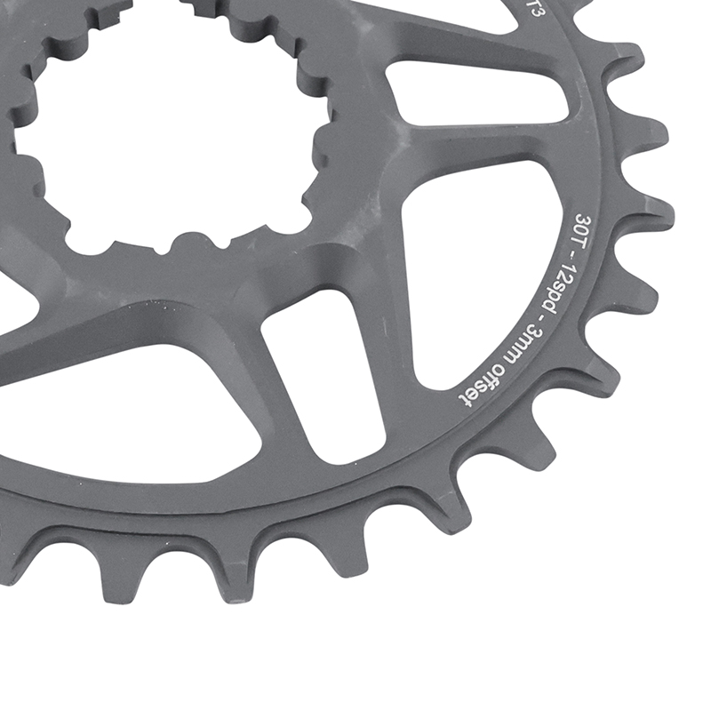 Plateau VTT direct mount pour sram X01-XX1 Stronglight mono alu noir 30DTS - deport 3MM 12V. - vue 4