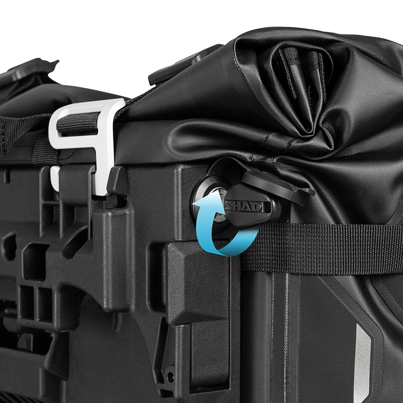 Sacoche cavaliere laterale Shad TR30 terra 30L noir etanche double locking system (fixation 3P et 4P system vendu separement) (X0TR30) (paire) - vue 3
