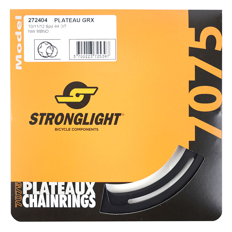 Plateau gravel 4BRA d.110POUR shimano GRX fc-rx600-rx610-rx810-rx820 Stronglight mono alu noir 44DTS - deport 3MM 12-11-10V. - vue 5