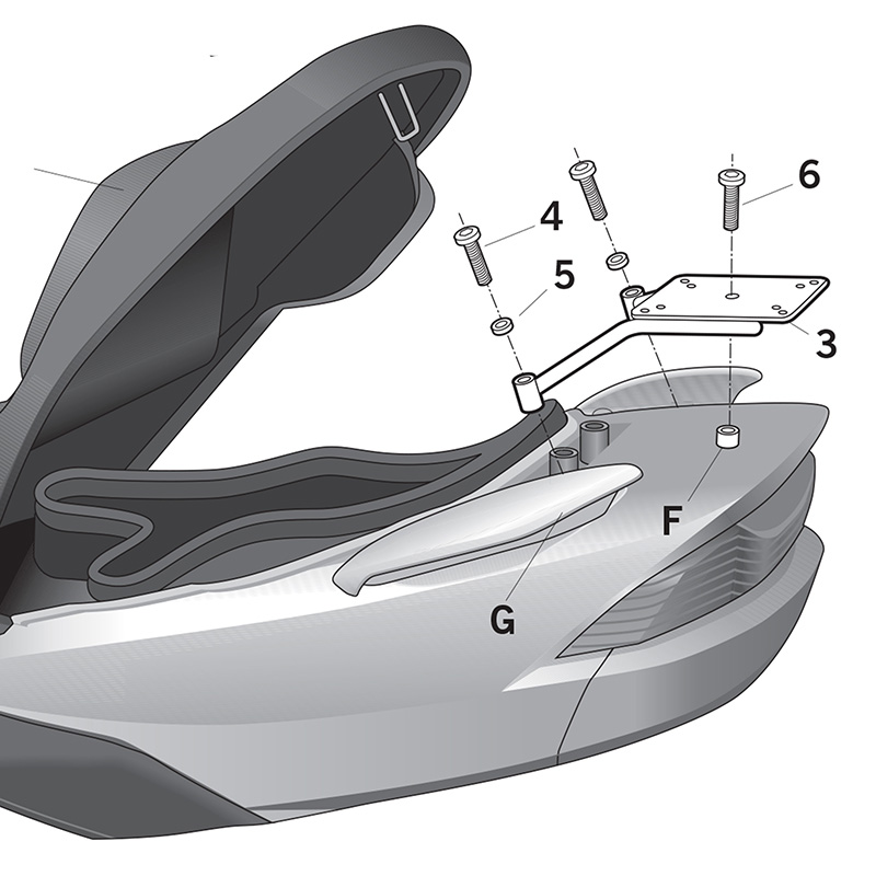 Fixation top case Shad top master pour suzuki 125-150 burgman 2002+2006 (S0BR12ST) - vue 3