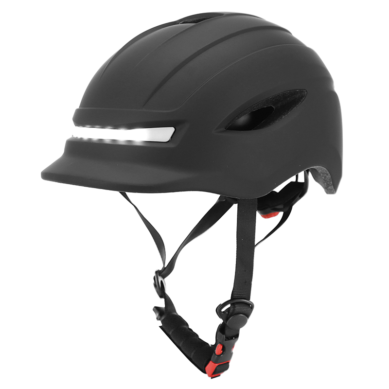 Casque vélo-trottinette adulte urbain Sélection P2R CP02 noir éclairage intégré clignotant taille L - vue 3