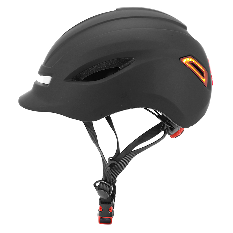 Casque vélo-trottinette adulte urbain Sélection P2R CP02 noir éclairage intégré clignotant taille L - vue 4