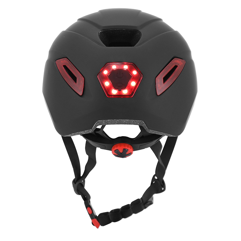 Casque vélo-trottinette adulte urbain Sélection P2R CP02 noir éclairage intégré clignotant taille L - vue 6