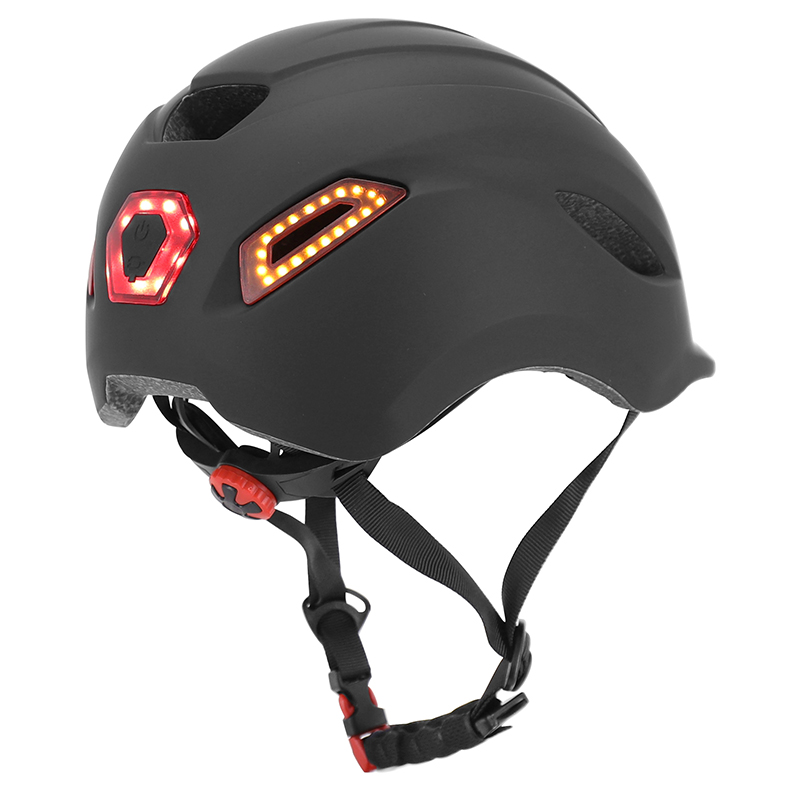 Casque vélo-trottinette adulte urbain Sélection P2R CP02 noir éclairage intégré clignotant taille L - vue 7