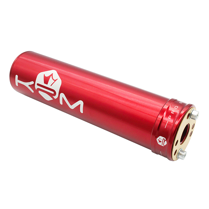 Silencieux KRM Pro Ride 50 boîte aluminium rouge (montage universel passage à droite) - vue 2
