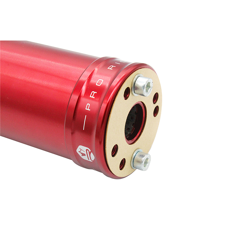Silencieux KRM Pro Ride 50 boîte aluminium rouge (montage universel passage à droite) - vue 3