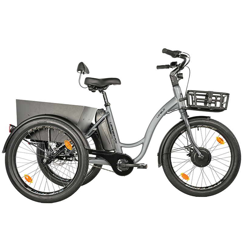 Tricycle electrique-vae city Leader Fox 24" lovelo 2025 mixte gris mat 3V shimano nexus moteur roue av bafang 36V 45NM batterie 16,7AH (avec differentiel) - vue 2