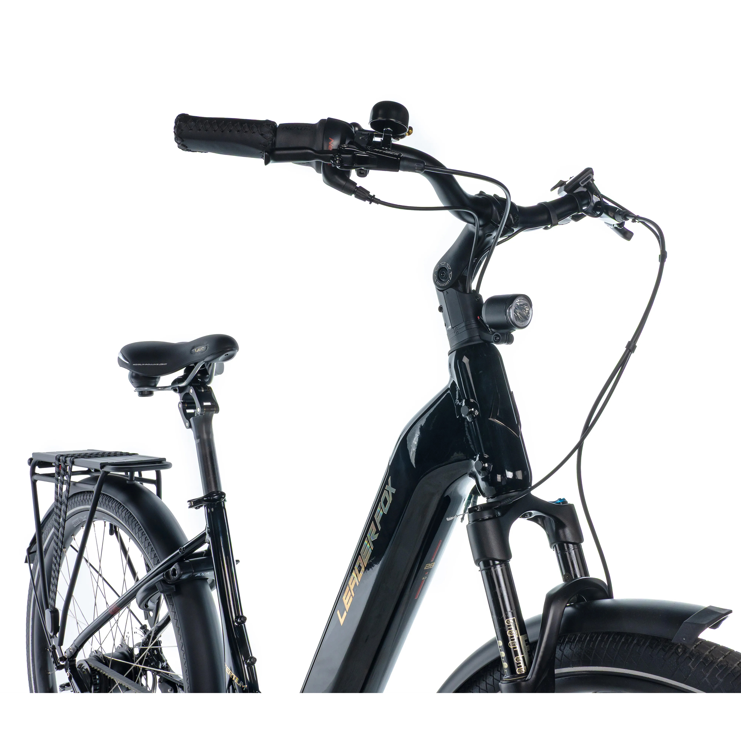 Velo electrique-vae city 28 Leader Fox tertium 2025 mixte noir brillant 8V shimano nexus moteur central bafang M420 36V 80NM batterie 15AH (16,5'' - H42CM - taille s - pour adulte de 158CM à 168CM) - vue 3