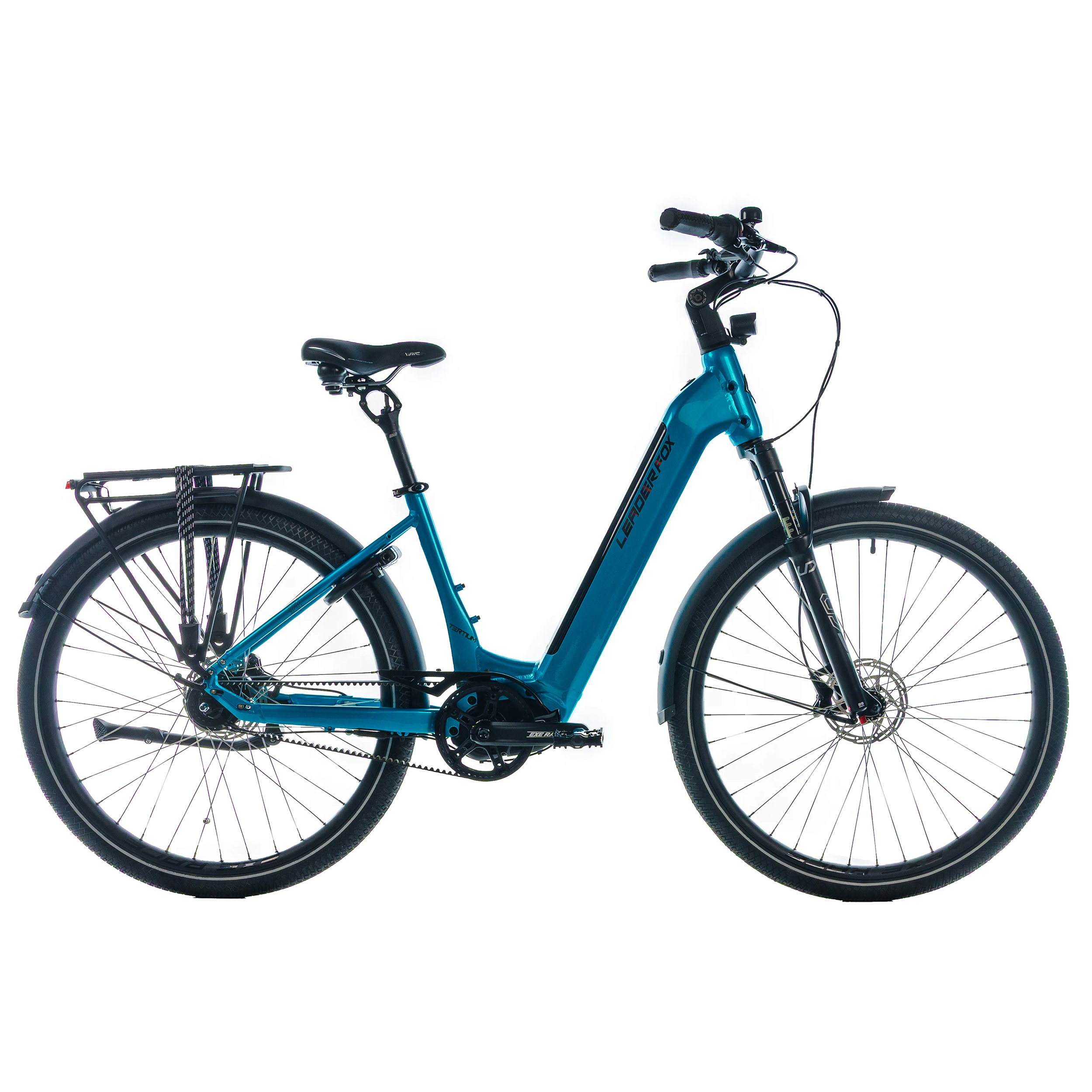 Velo electrique-vae city 28 Leader Fox tertium 2025 mixte bleu clair 8V shimano nexus moteur central bafang M420 36V 80NM batterie 15AH (18'' - H46CM - taille m - pour adulte de 168CM à 178CM) - vue 2