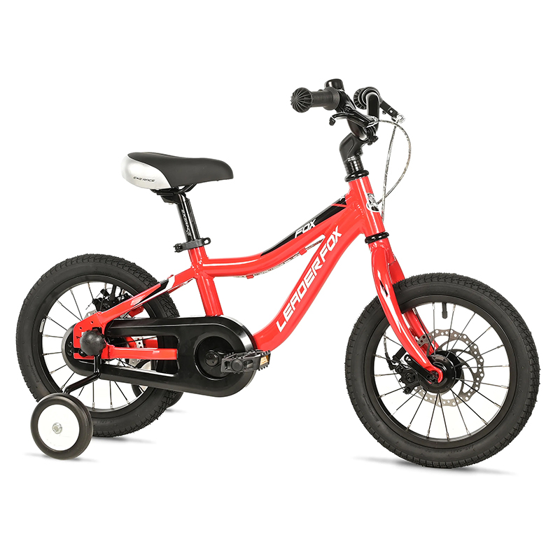 Velo musculaire enfant 14 pouces Leader Fox fox 2025 rouge monovitesse cadre alu (taille enfant jusqu'a 105CM) -mecanique a disque