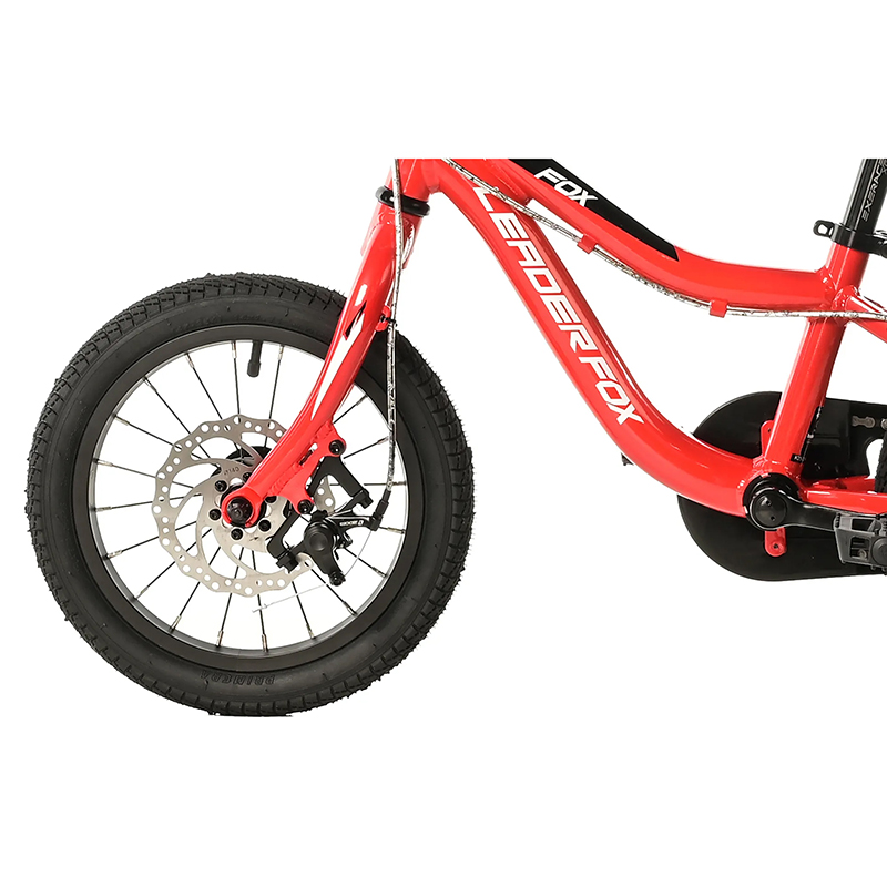 Velo musculaire enfant 14 pouces Leader Fox fox 2025 rouge monovitesse cadre alu (taille enfant jusqu'a 105CM) -mecanique a disque - vue 4